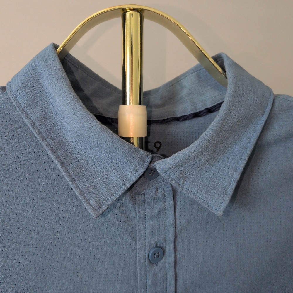Apt 9 Performance Button Down Men XLT Blue Premier Flex Tech Mesh Short Sleeve - Picture 5 of 8